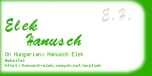 elek hanusch business card